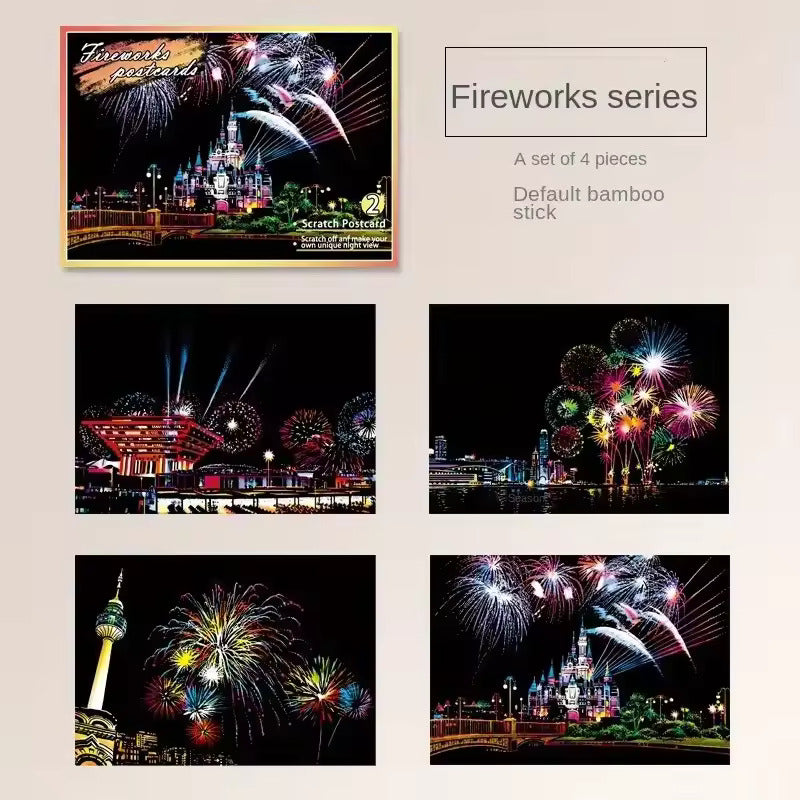 Cartes Postales à Gratter – Lot de 4 Designs Originaux et Créatifs