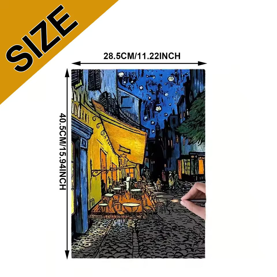 Tableaux à Gratter – Pack Van Gogh 4 œuvres emblématiques