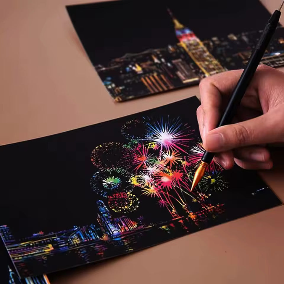 Cartes Postales à Gratter – Lot de 4 Designs Originaux et Créatifs