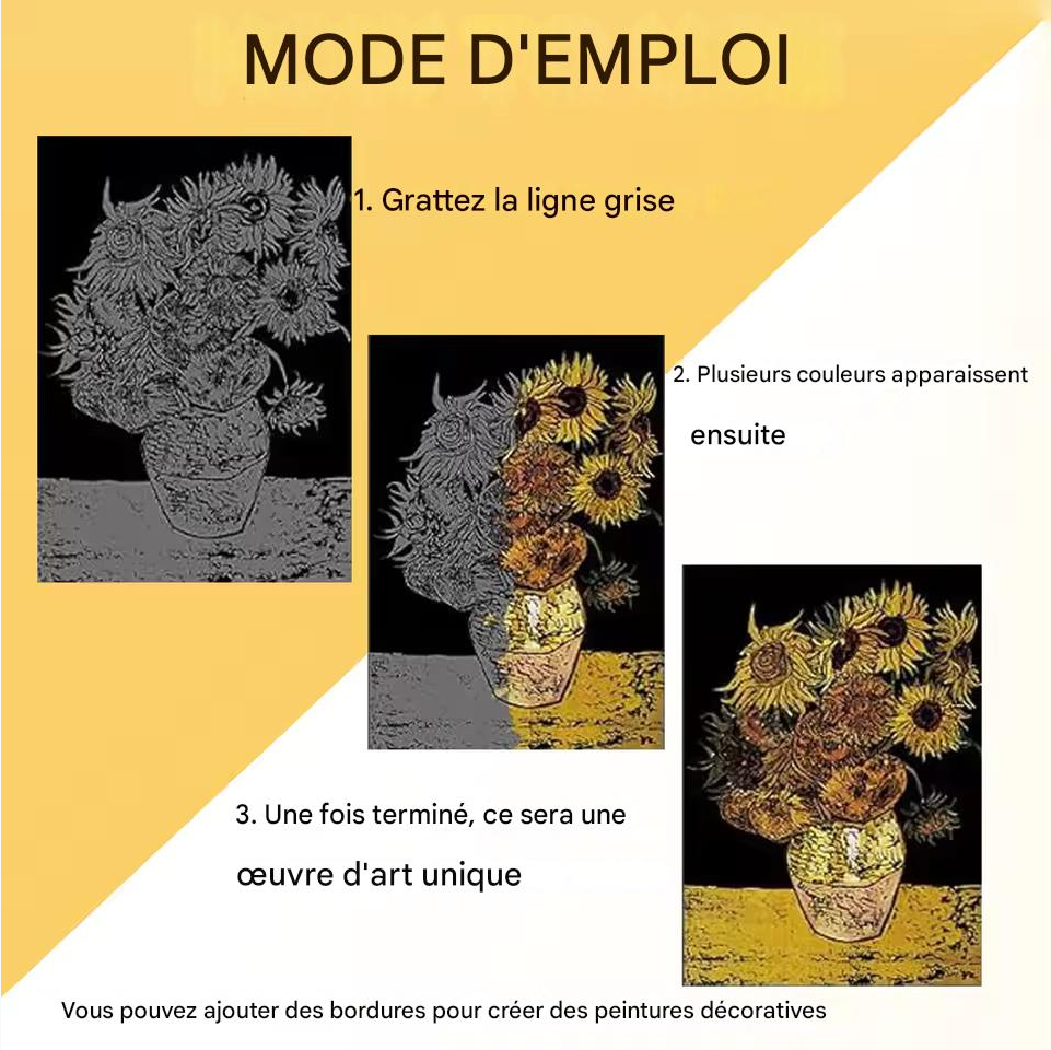 Tableaux à Gratter – Pack Van Gogh 4 œuvres emblématiques