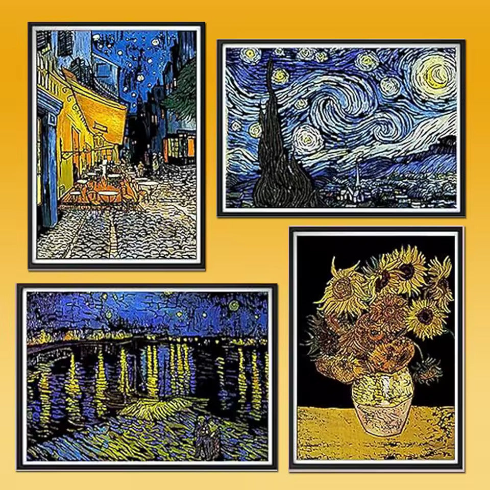Tableaux à Gratter – Pack Van Gogh 4 œuvres emblématiques
