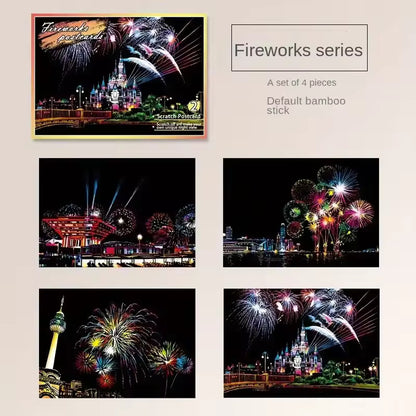 Cartes Postales à Gratter – Lot de 4 Designs Originaux et Créatifs