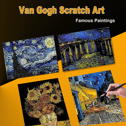 Tableaux à Gratter – Pack Van Gogh 4 œuvres emblématiques