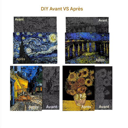 Tableaux à Gratter – Pack Van Gogh 4 œuvres emblématiques